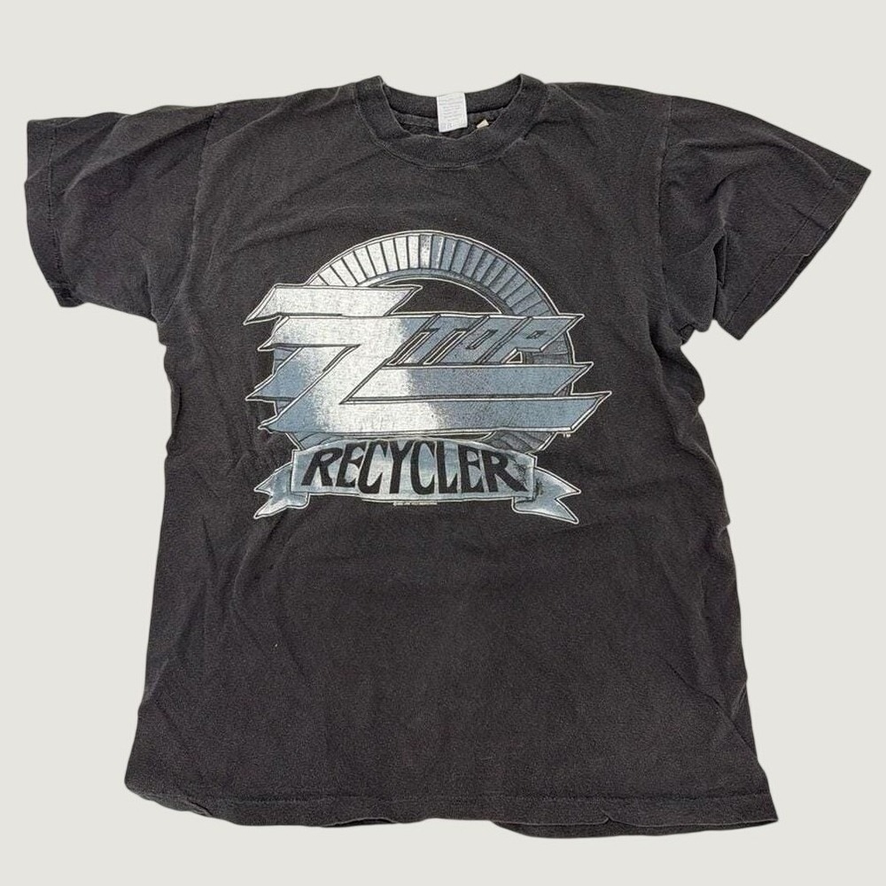Vintage 1990 ZZ Top Recycler Tour T-Shirt Black Rock Band Graphic Tee Mens M